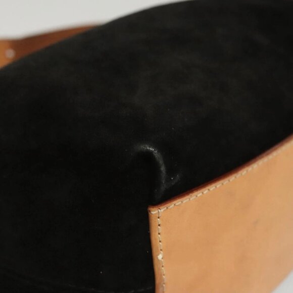 CELINE C Macadam Canvas Shoulder Bag Suede Black Silver Auth 120034 - Picture 5 of 16